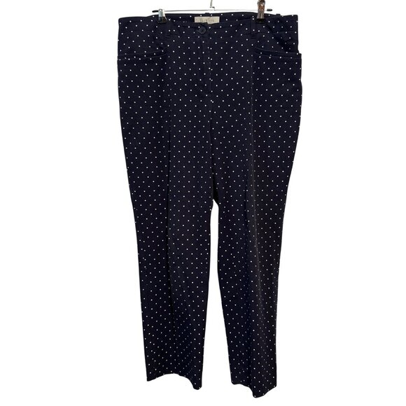 Talbots Navy Blue Polka Dot Womens Dress Pants Size 12P - Picture 1 of 7